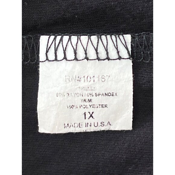 Pebble and Stone Waterfall Cardigan Women 1X Black Mixed Media Chiffon Classic - Picture 7 of 9